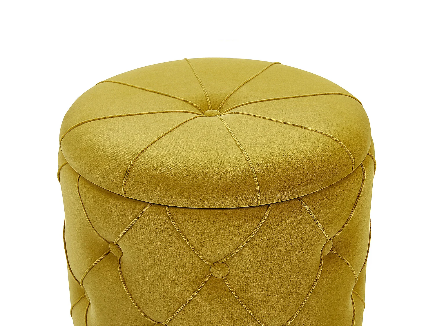 Lot de 2 poufs avec rangement PUEBLO Velours Moutarde 40/33 cm 40/33 cm 44/36 cm