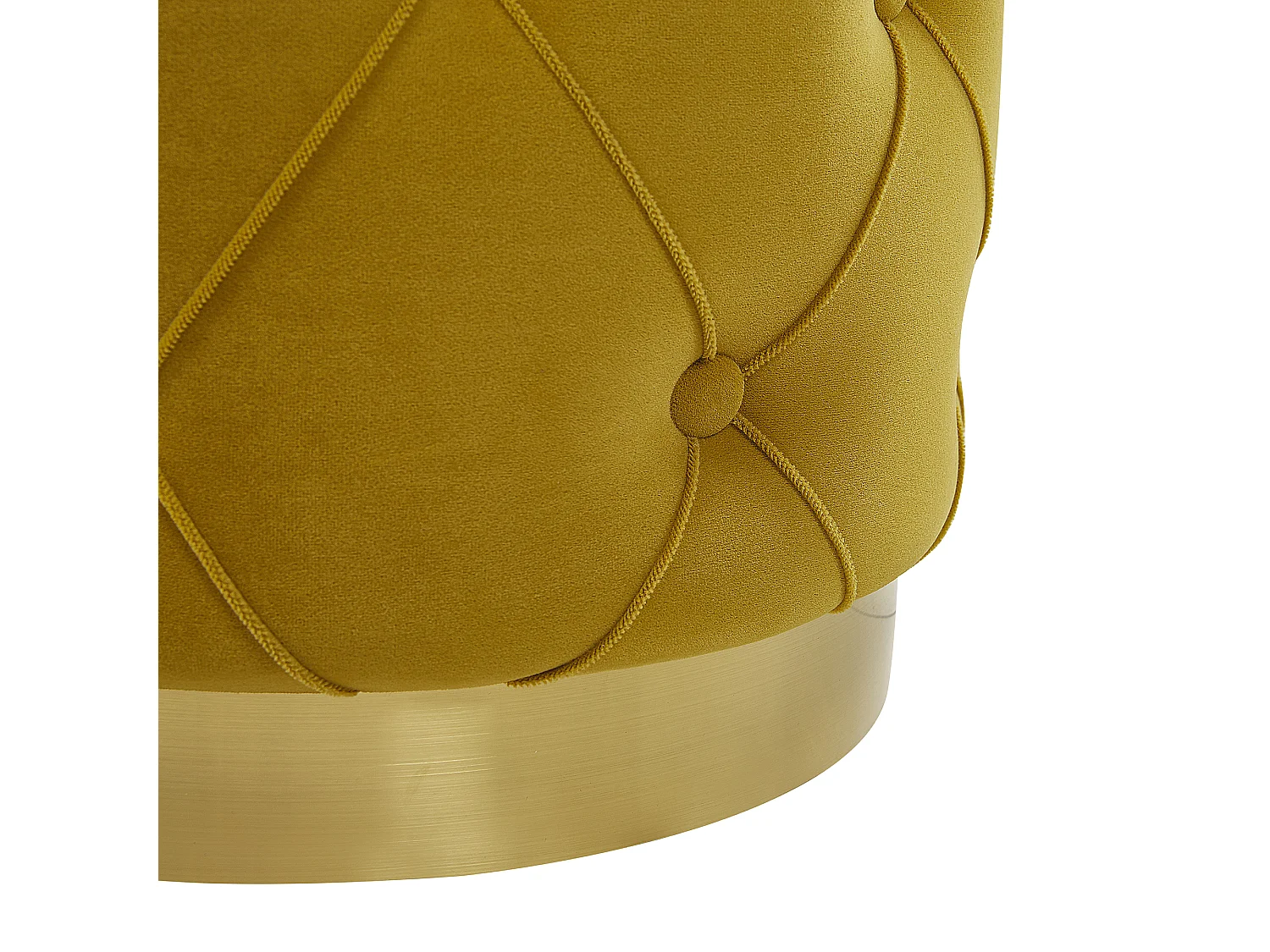 Lot de 2 poufs avec rangement PUEBLO Velours Moutarde 40/33 cm 40/33 cm 44/36 cm