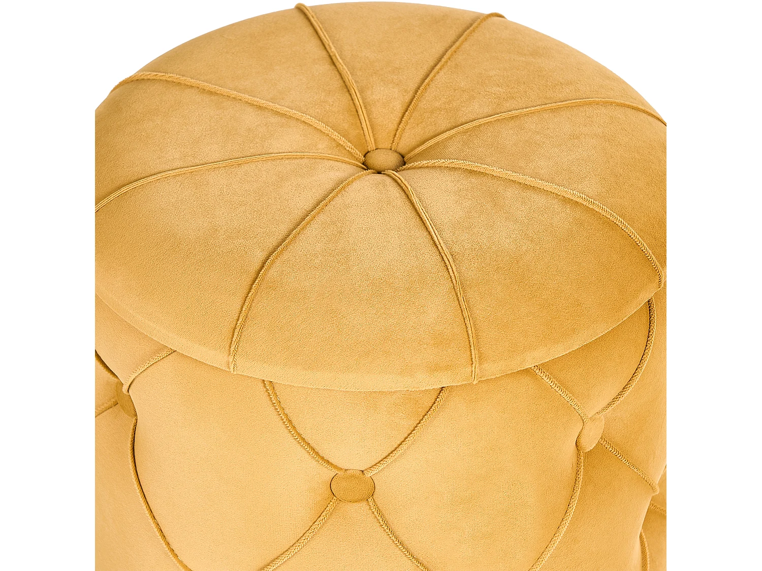 Set of 2 Storage Pouffes PUEBLO Velvet Mustard