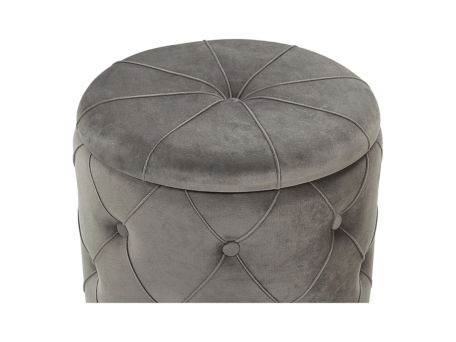 Set van 2 opbergpoefs PUEBLO Fluweel Grijs 40/33 cm 40/33 cm 44/36 cm