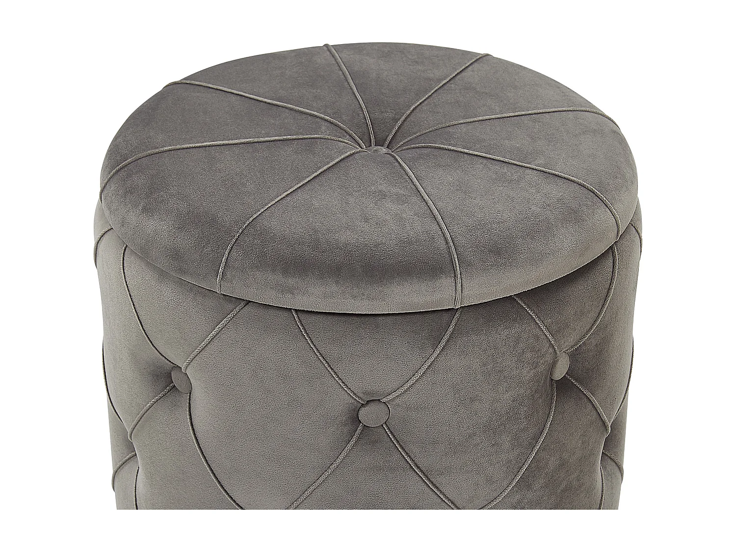 Lot de 2 poufs avec rangement PUEBLO Velours Gris