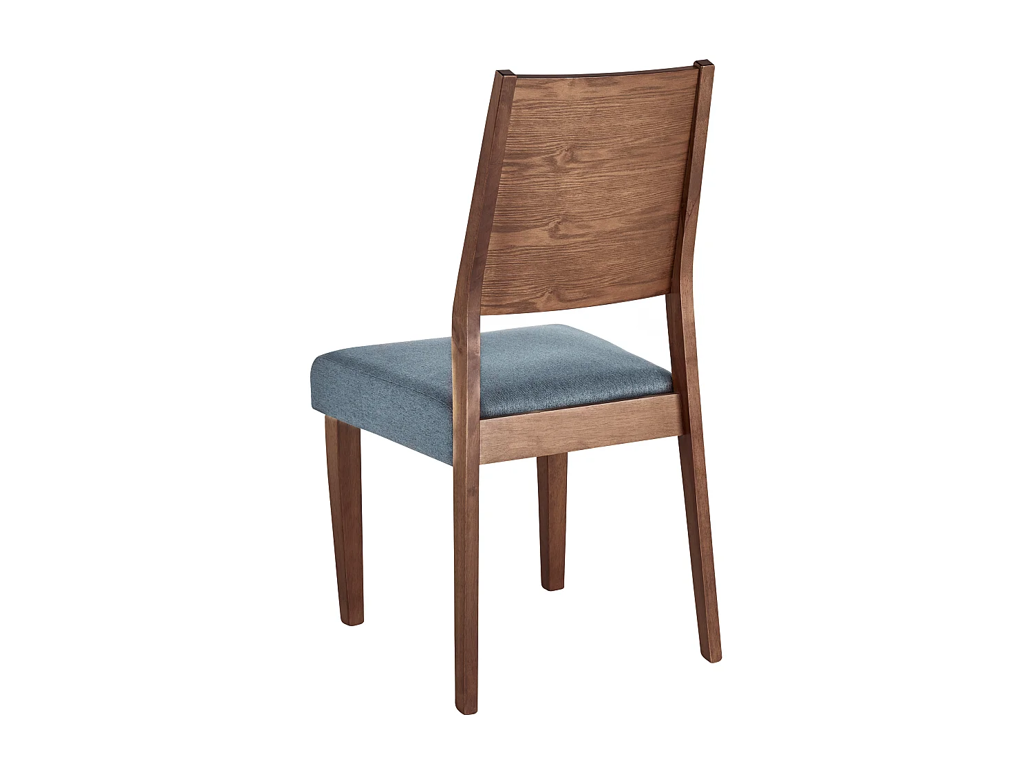 Esszimmerstuhl 2er Set Holzgestell dunkelbraun / grau hohe Lehne Retro Elmira