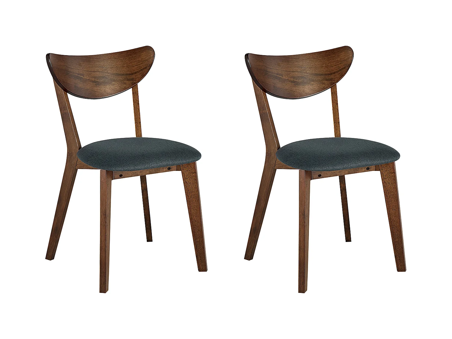 Lot de 2 chaises de salle à manger ERIE Bois Marron foncé/gris