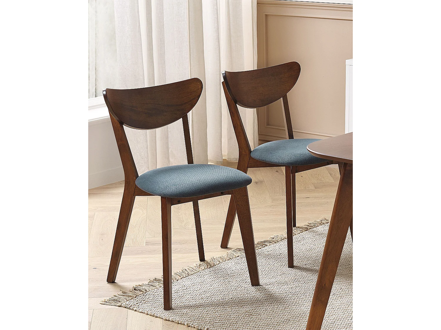 Lot de 2 chaises de salle à manger ERIE Bois Marron foncé/gris