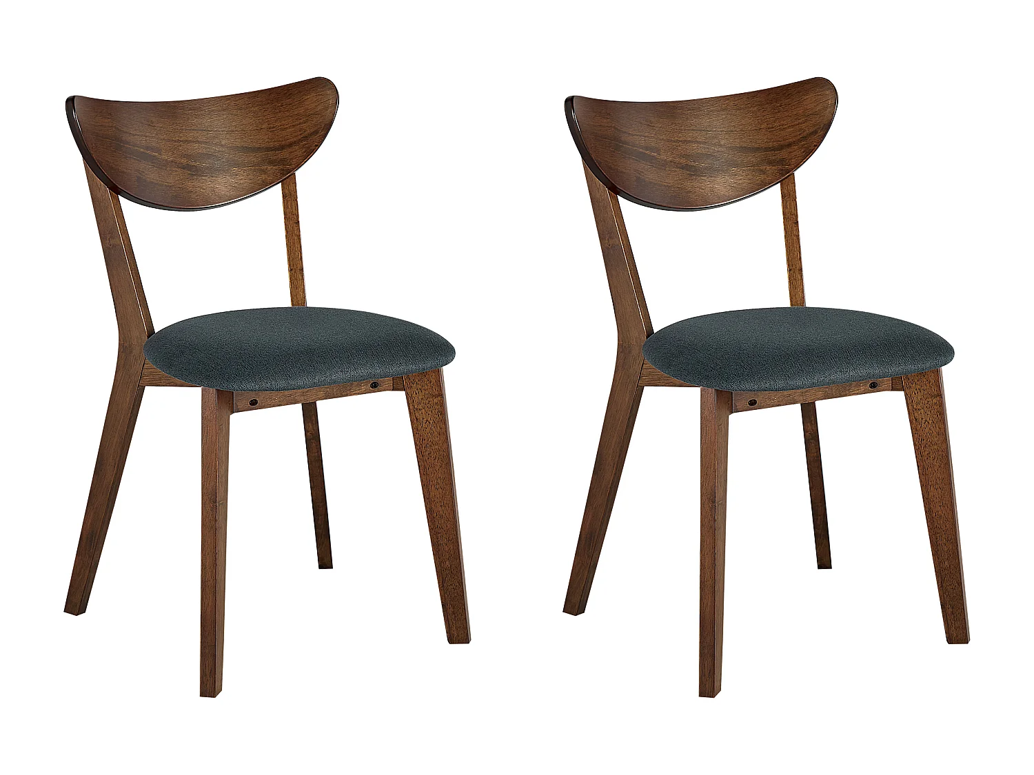 Lot de 2 chaises de salle à manger ERIE Bois Marron foncé/gris