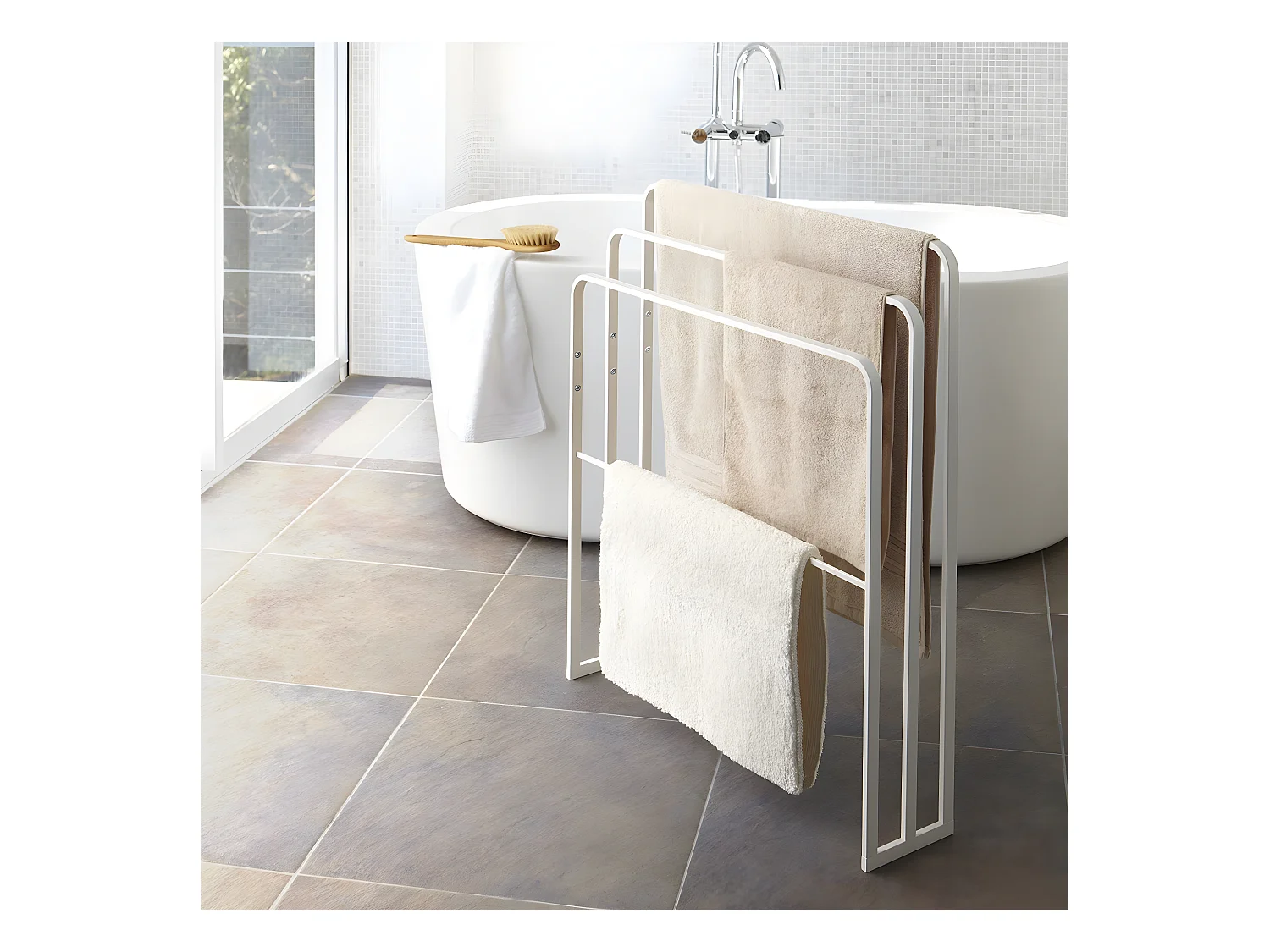 Porte serviettes à 4 barres - L70 cm