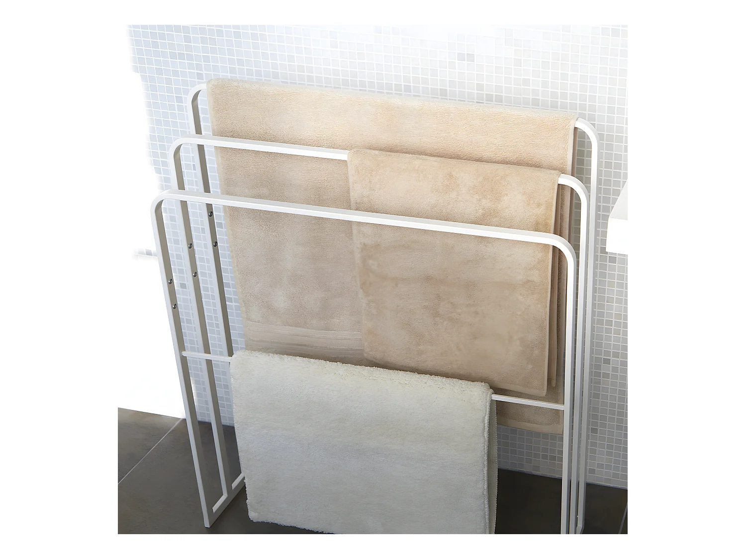 Porte serviettes à 4 barres - L70 cm