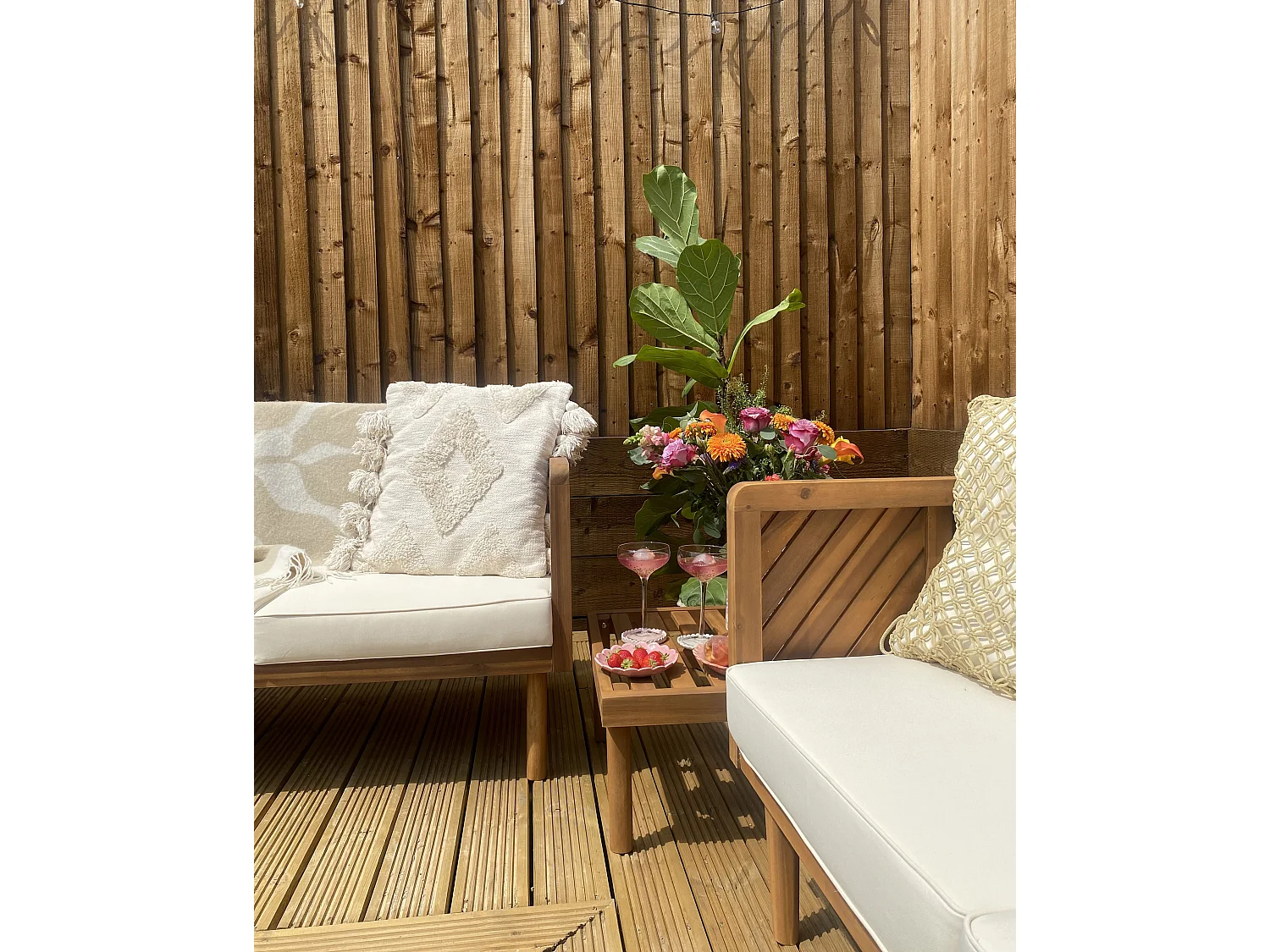 Tuin loungebank 3-zitter BARATTI Acaciahout Bruin