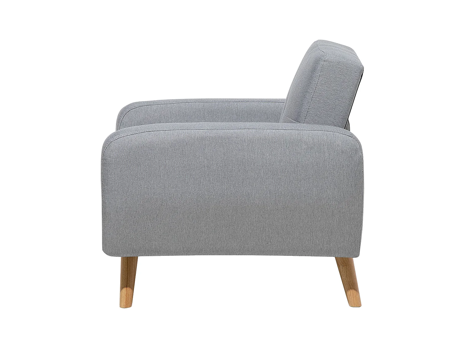 Sessel Stoffbezug grau verstellbar mit hohen Holzbeinen Armlehnen Skandi Florli