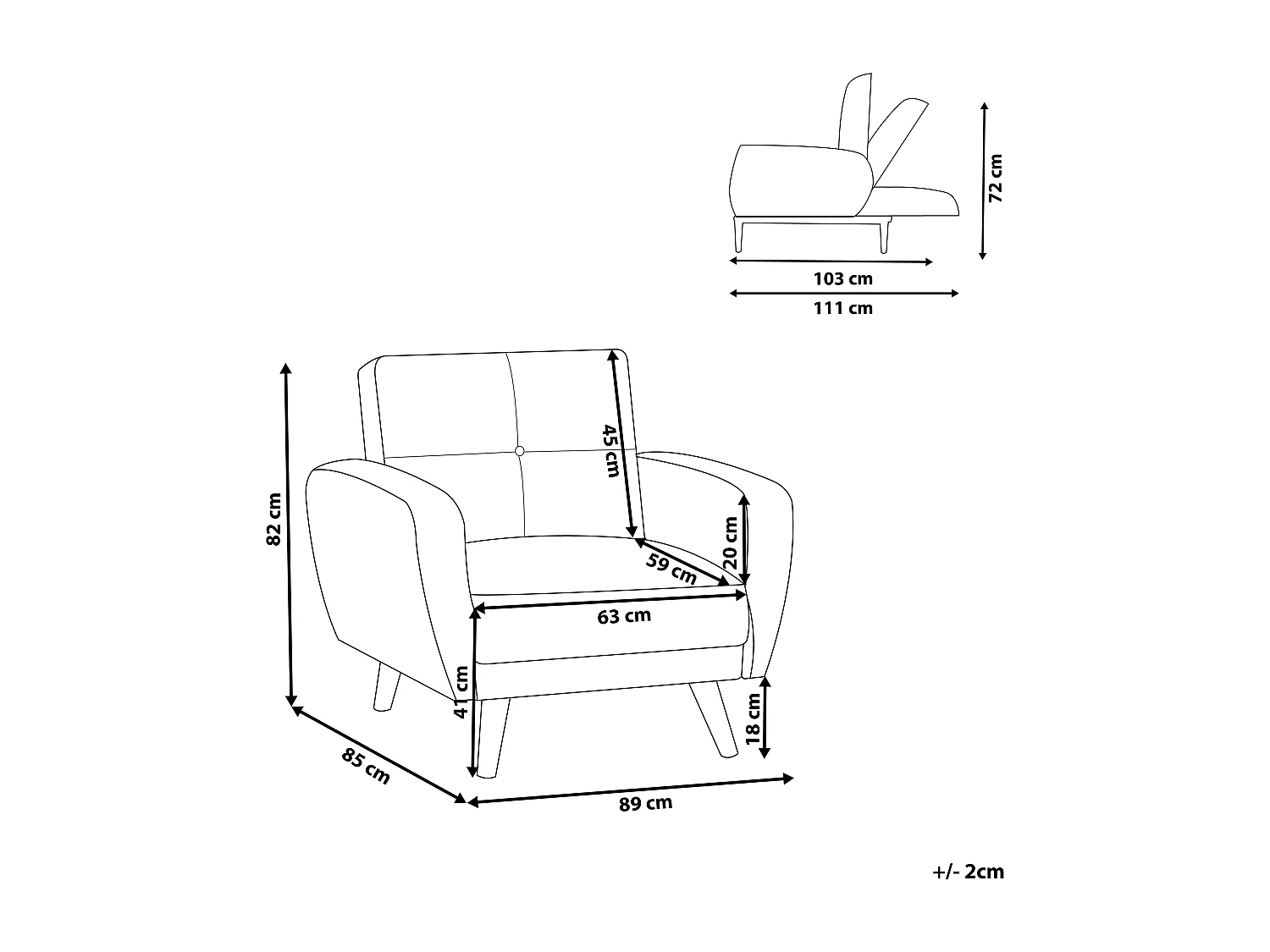 Relaxfauteuil FLORLI Stof Lichtgrijs
