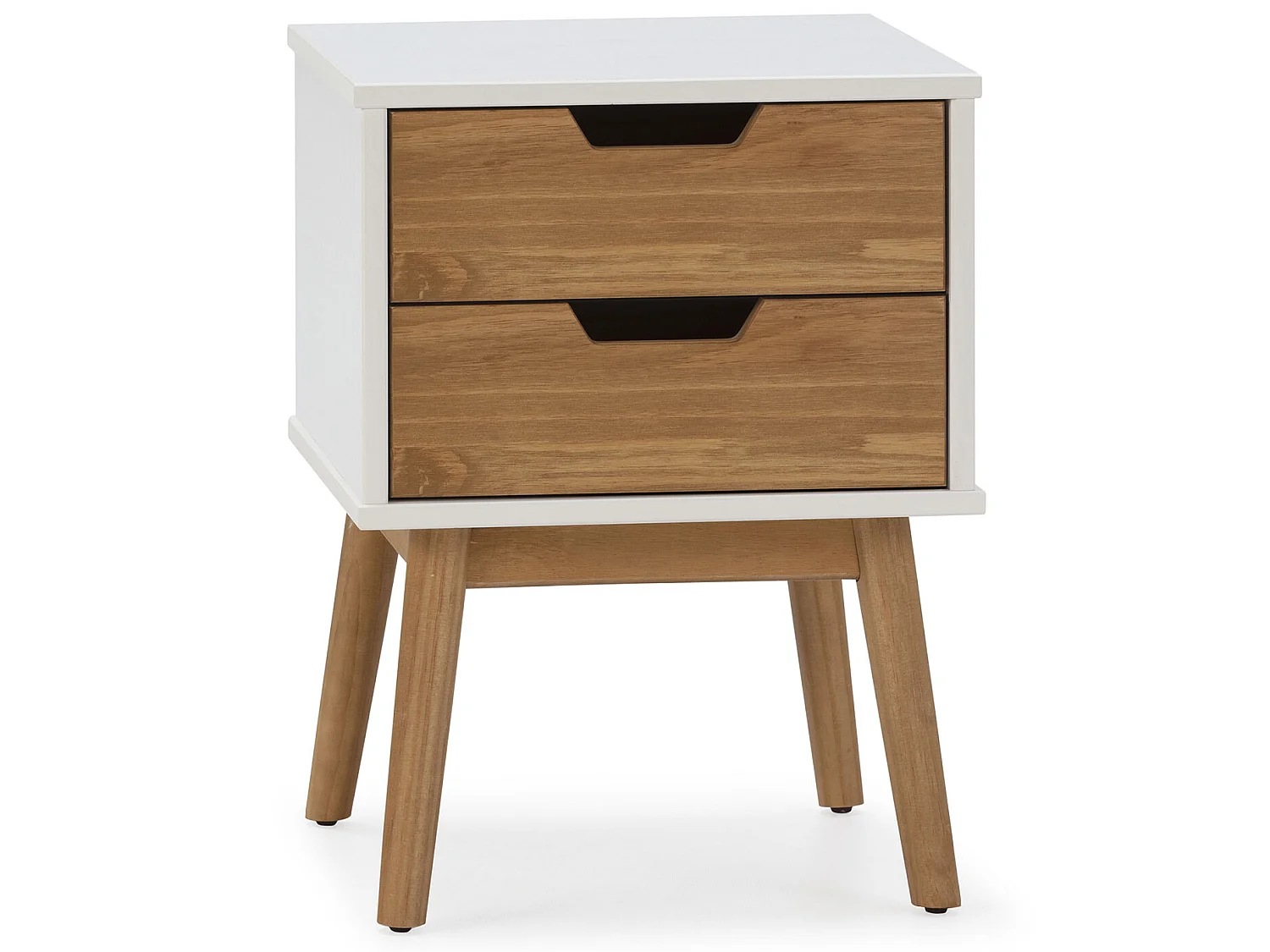 Nachttisch Baku 2 Schubladen weiß/Wachs