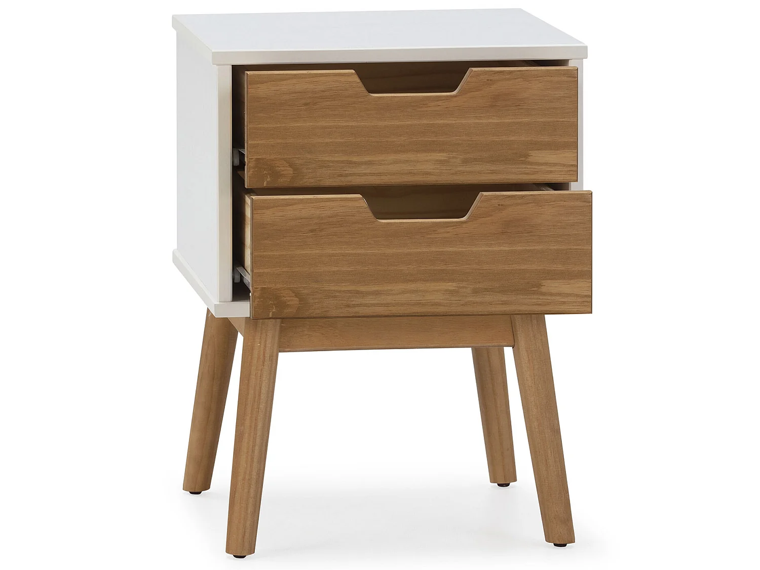 Nachttisch Baku 2 Schubladen weiß/Wachs