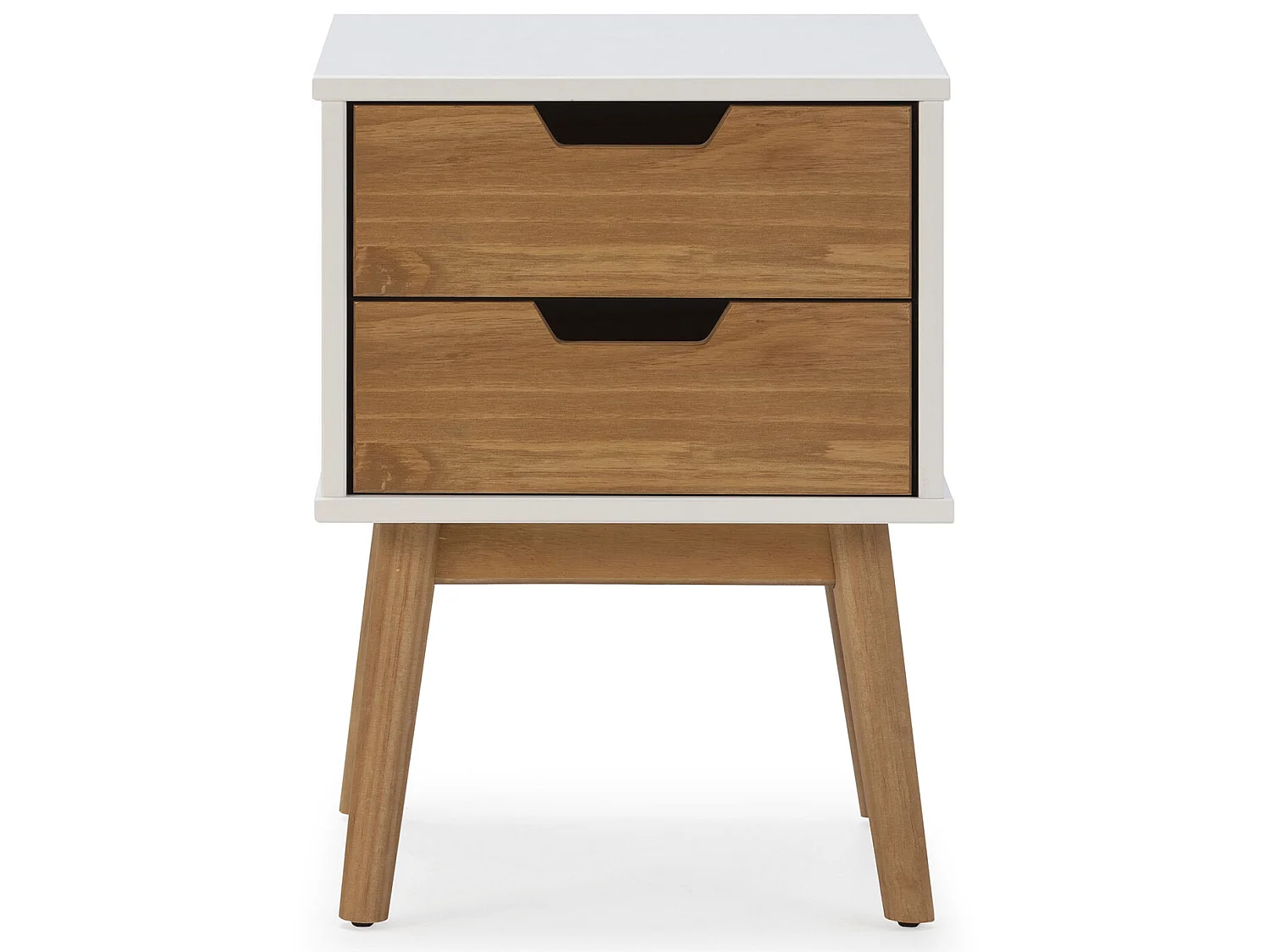 Nachttisch Baku 2 Schubladen weiß/Wachs