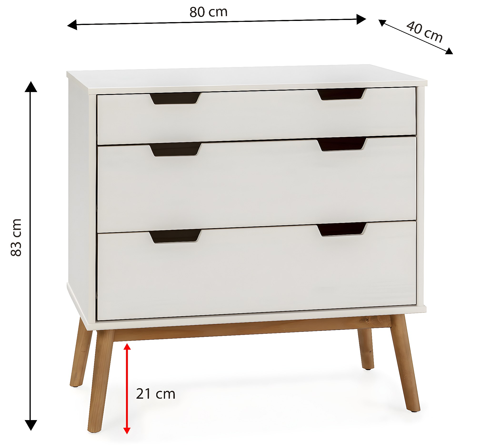 Cassettiera Prepac Astrid 4 Cassetti Bianco - Mobile Salvaspazio Per Camera Da Letto E Soggiorno