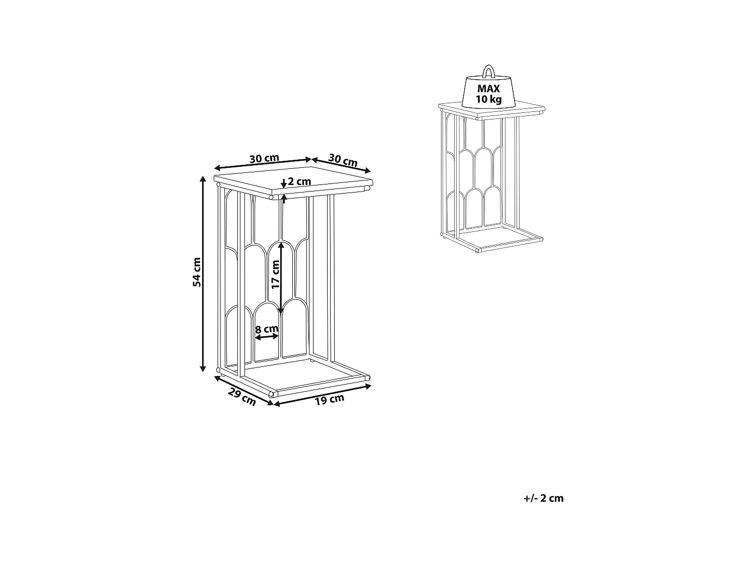 Stolik pomocniczy PANDALE Biały marmur