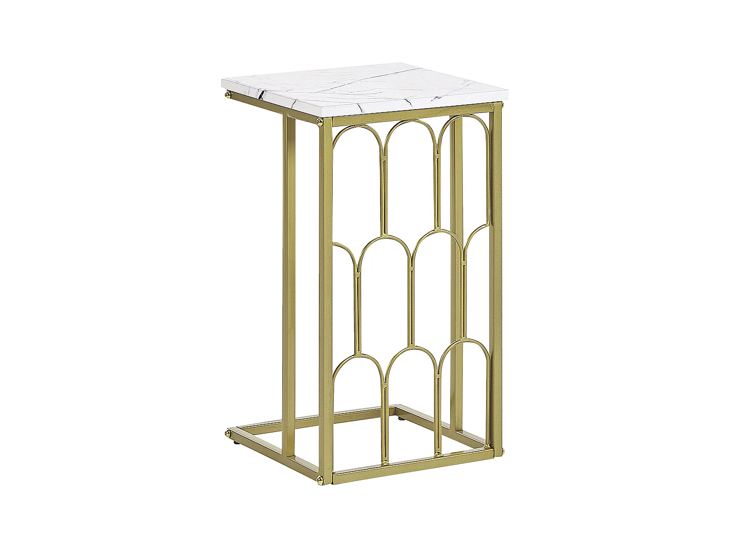 Stolik pomocniczy PANDALE Biały marmur