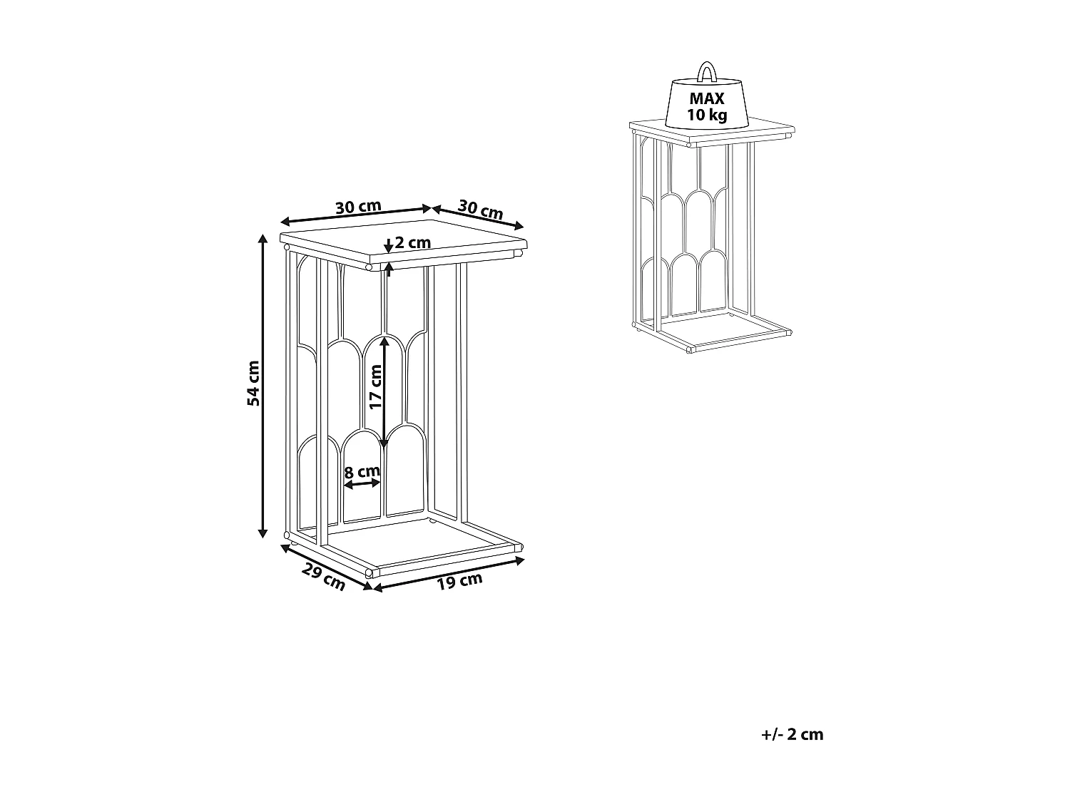 Mesa de apoio PANDALE Mármore branco