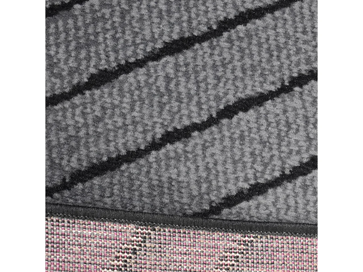 tapis grand salon 235x320 tissé noir et gris rectangle motif géométrique