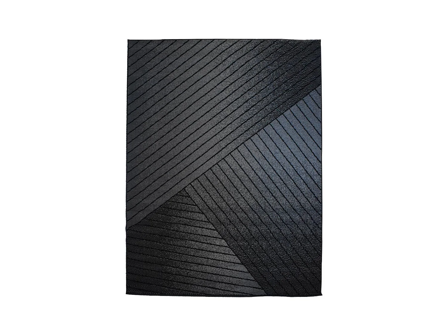 tapis grand salon 235x320 tissé noir et gris rectangle motif géométrique