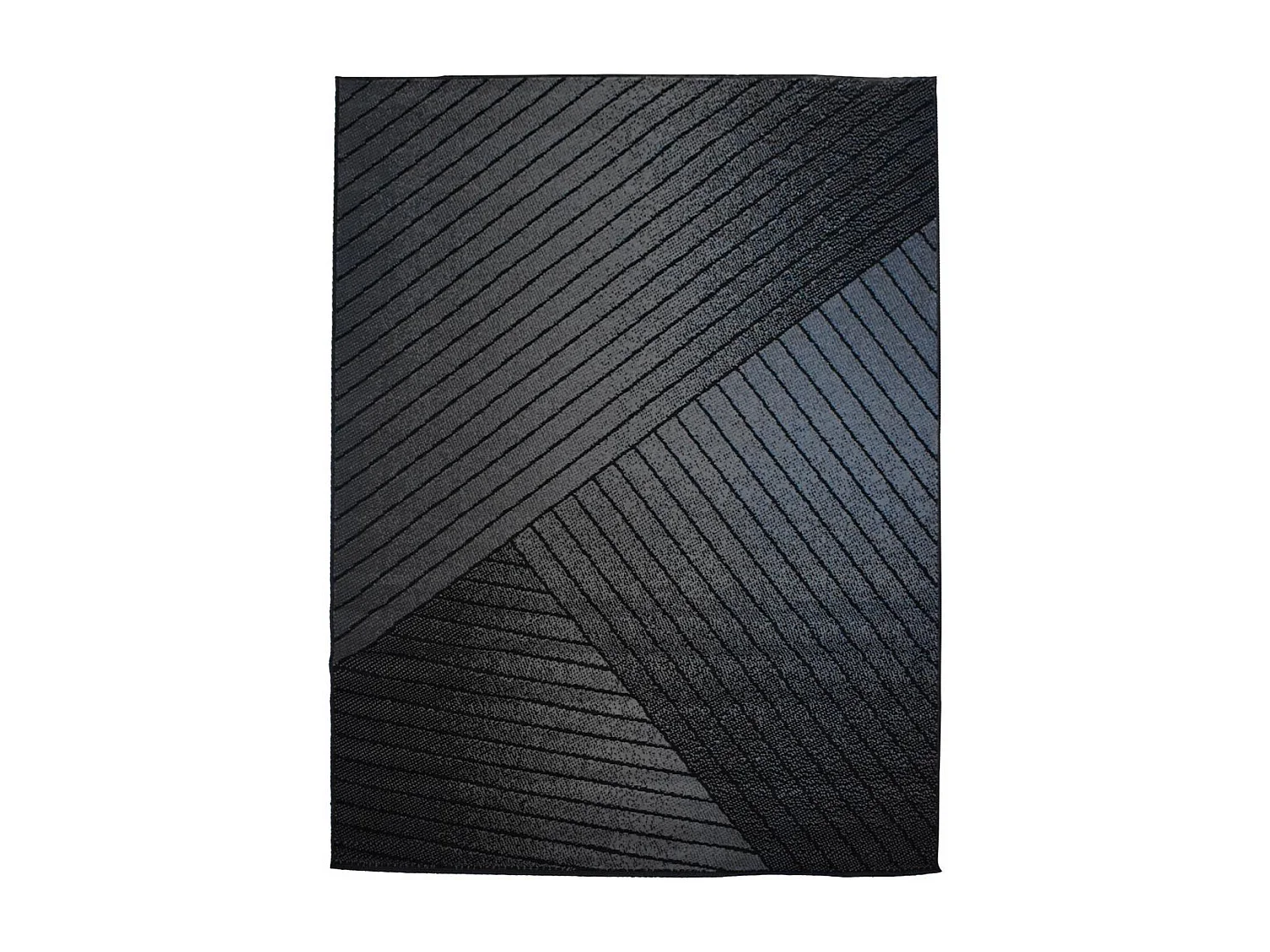 tapis grand salon 235x320 tissé noir et gris rectangle motif géométrique