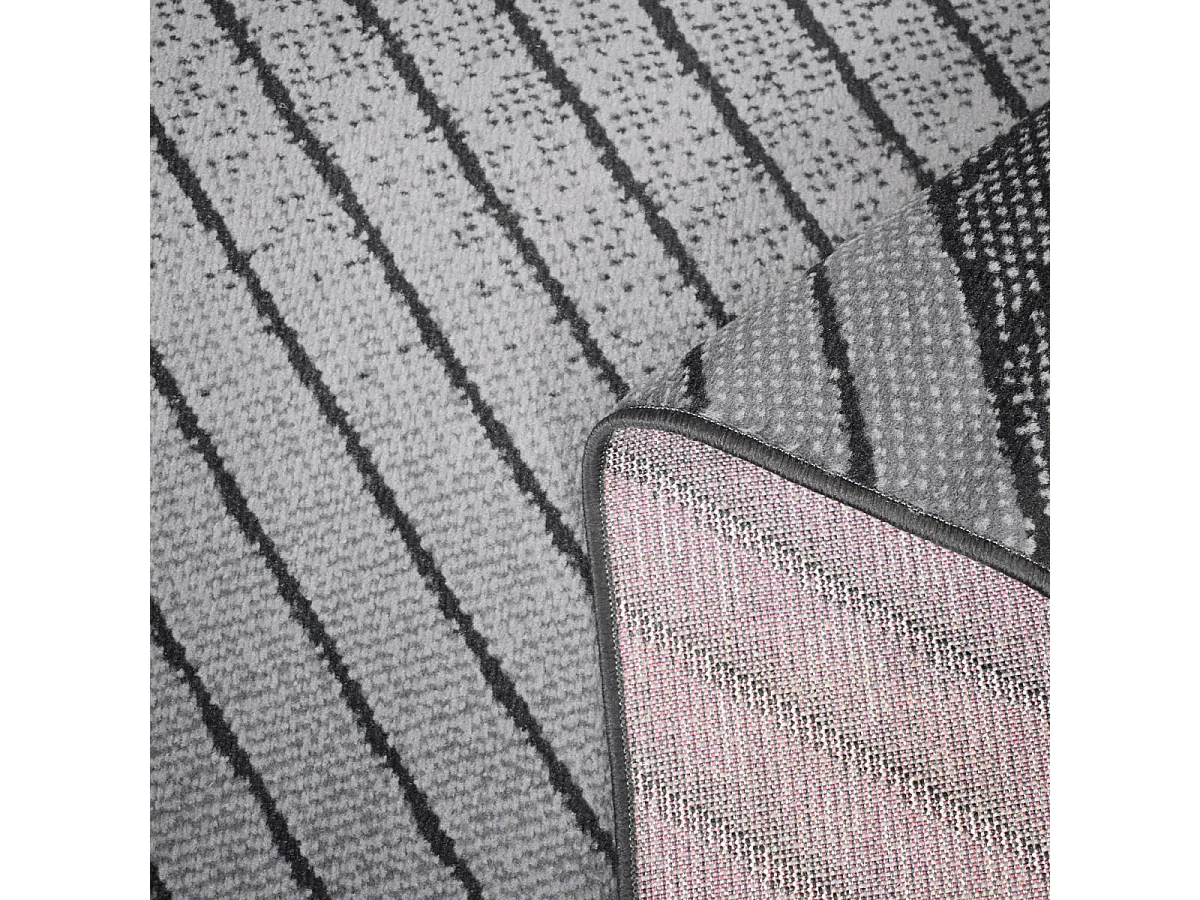 tapis grand salon 235x320 tissé noir et gris rectangle motif géométrique