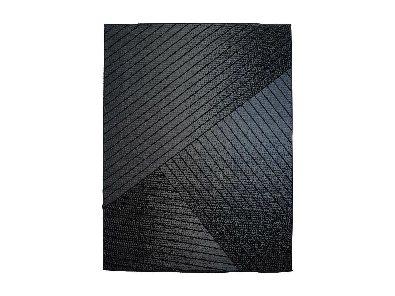 tapis grand salon 235x320 tissé noir et gris rectangle motif géométrique