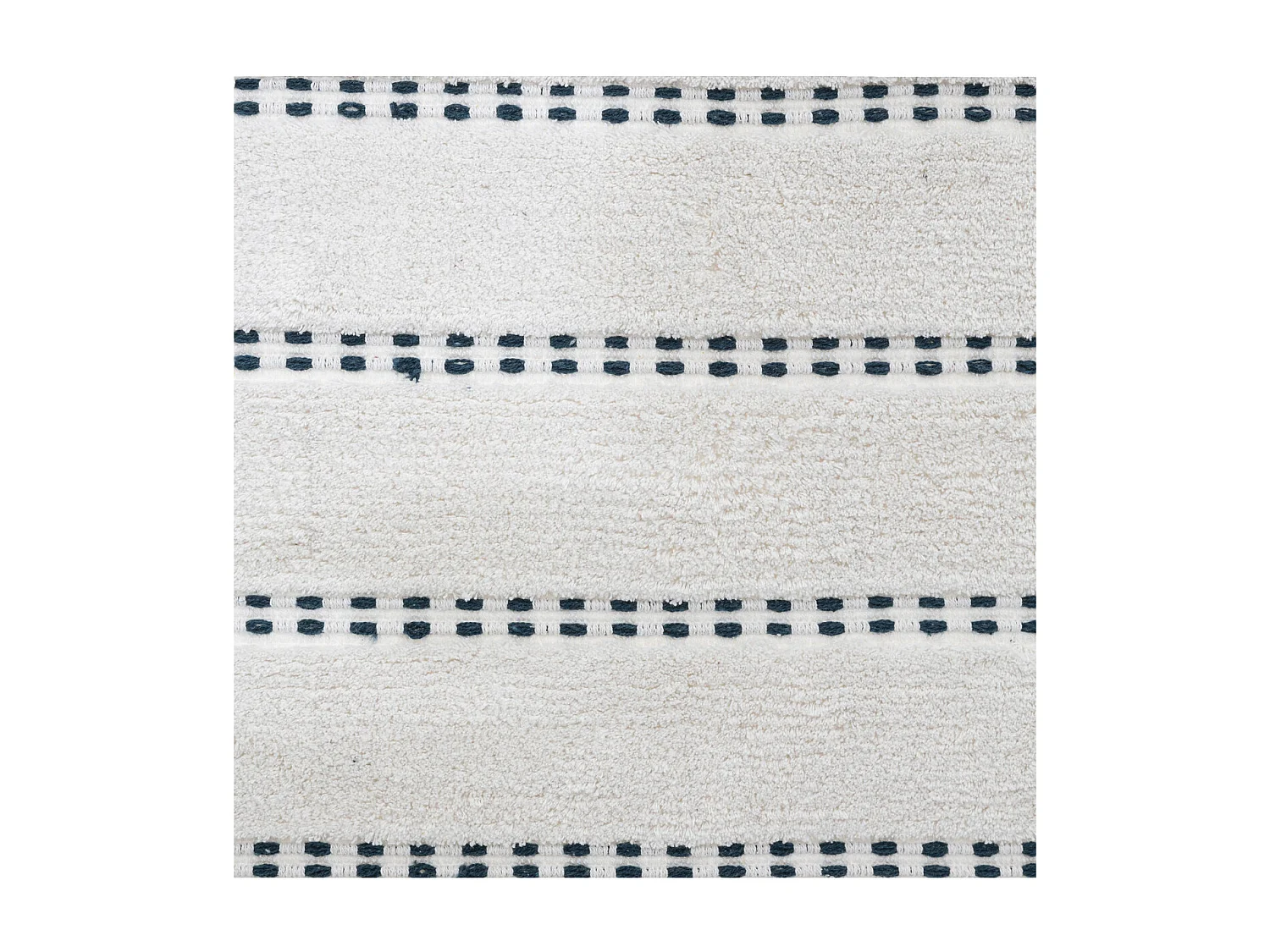 Tapis de Salle de Bain en Coton avec pompons Bleu pétrole 50 x 75 cm