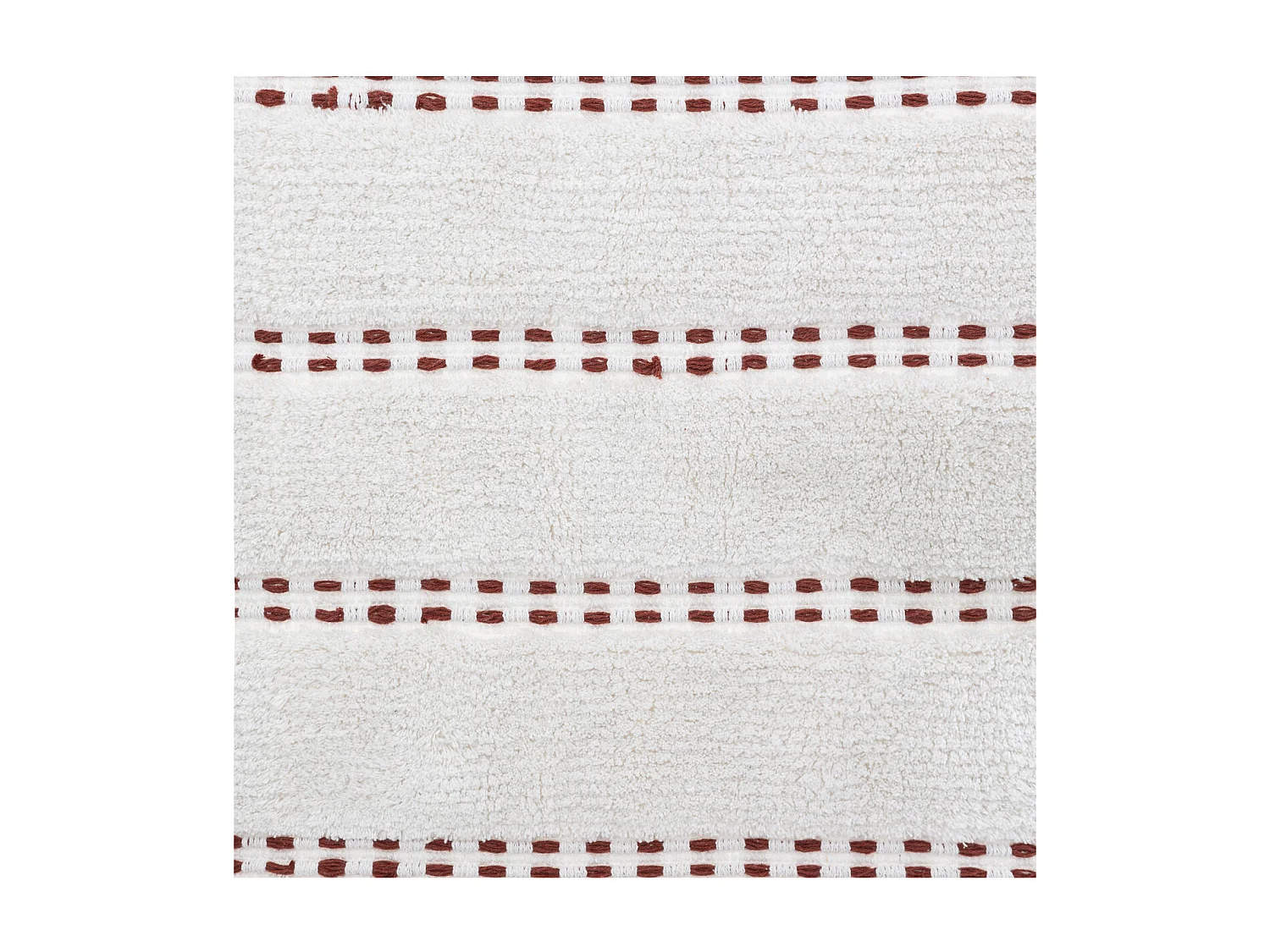 Tapis de Salle de Bain en Coton avec pompons Terracotta 50 x 75 cm