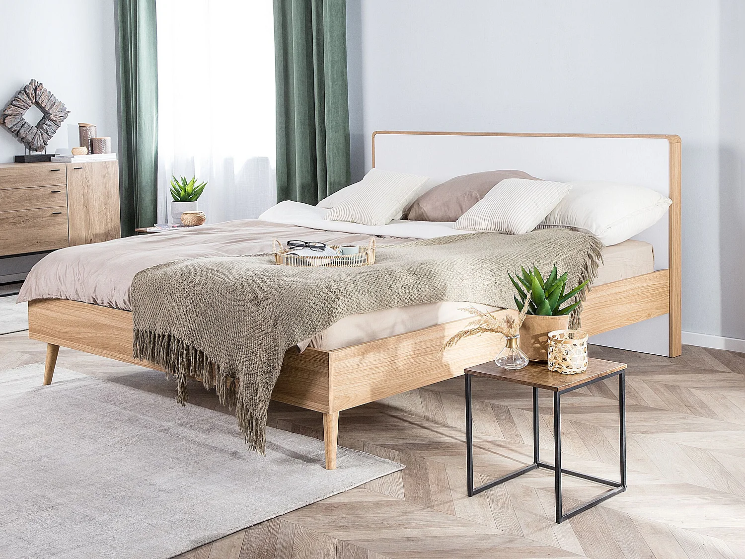 Bed SERRIS 160 x 200 cm (EU King Size) Light Brown