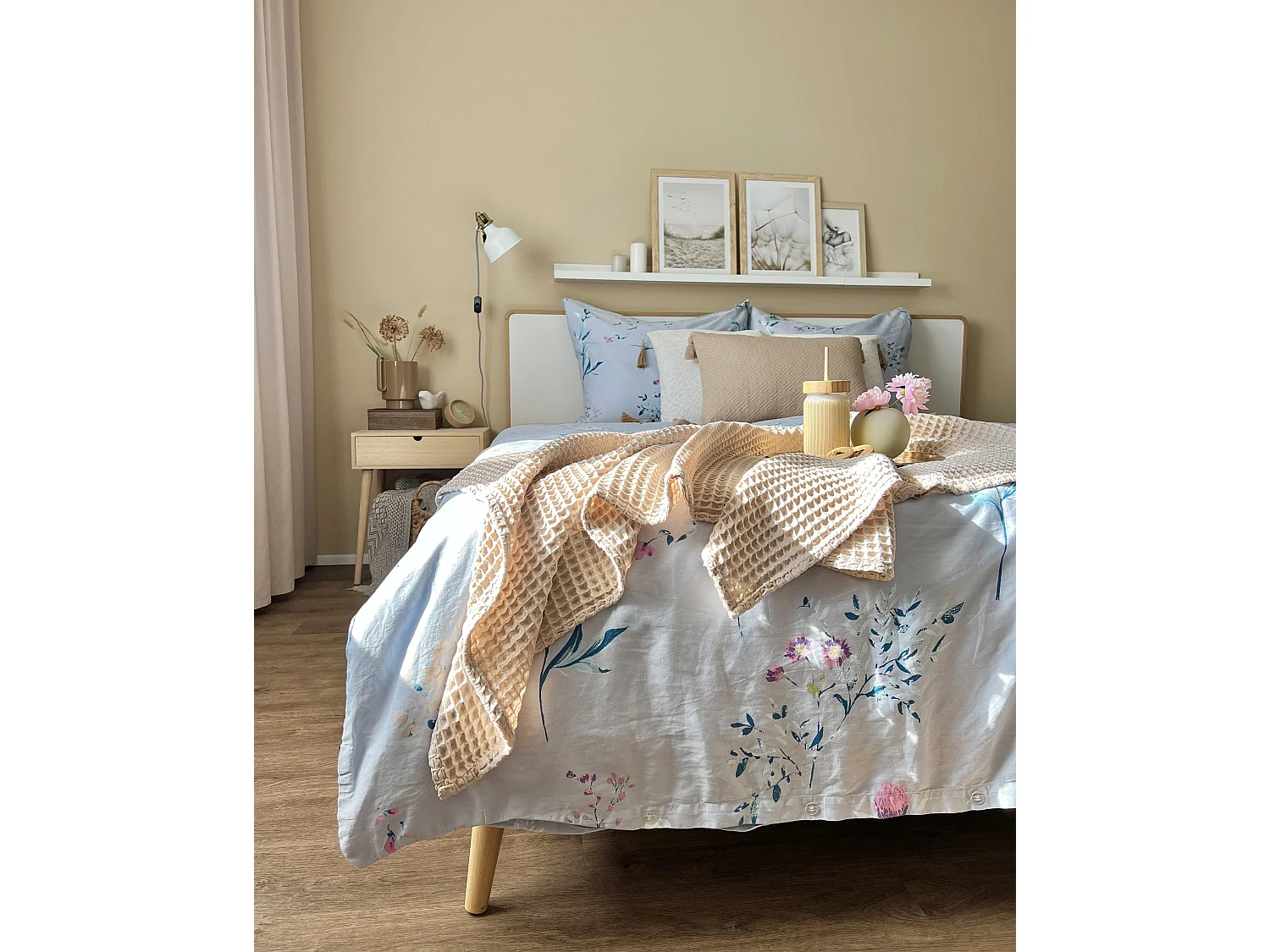 Cama Madeira SERRIS 160 x 200 cm Castanho claro