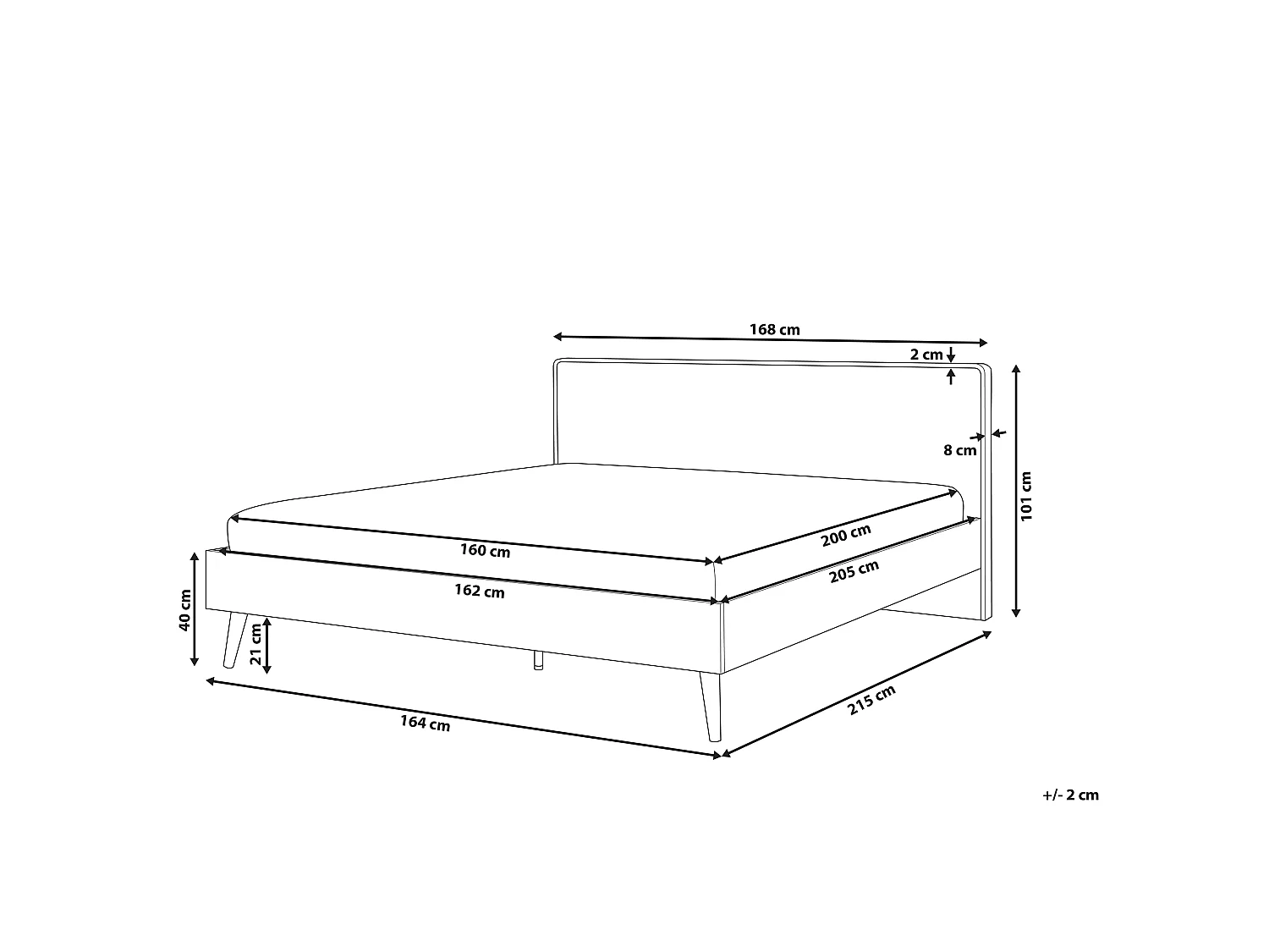 Bed SERRIS 160 x 200 cm (EU King Size) Light Brown