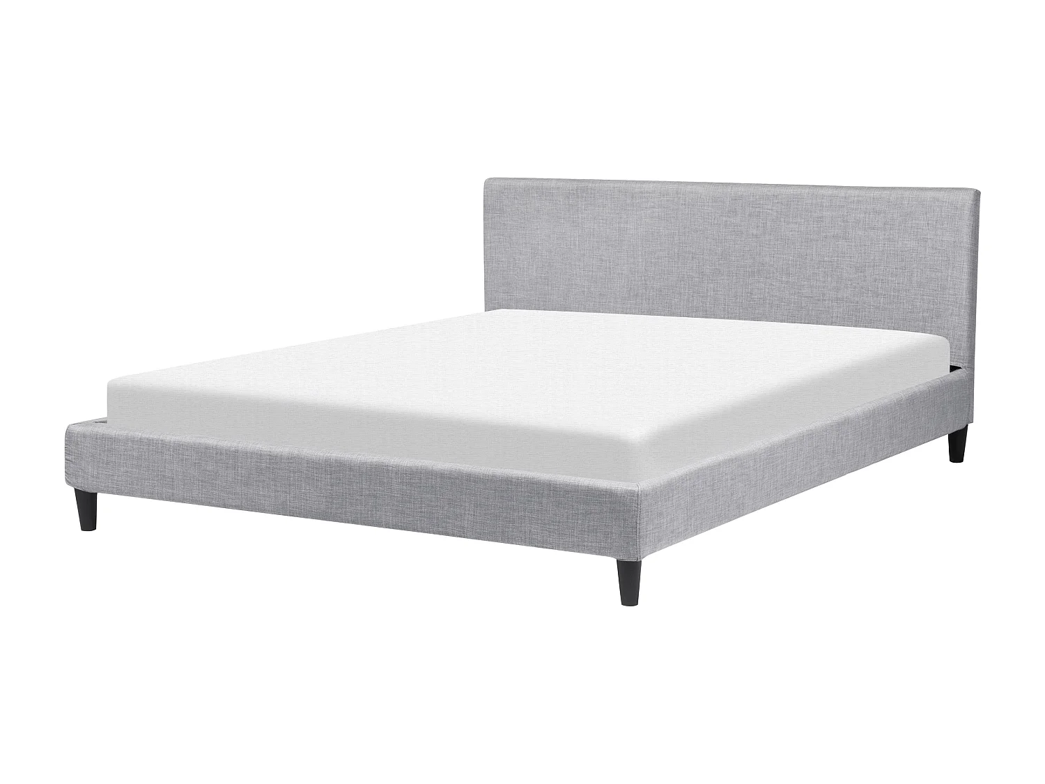 Lit avec sommier Tissu FITOU 180 x 200 cm Gris clair