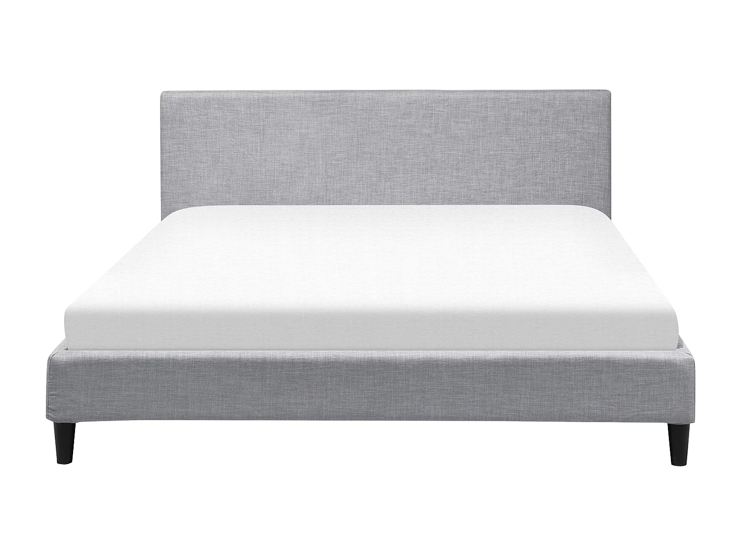 Lit avec sommier Tissu FITOU 180 x 200 cm Gris clair