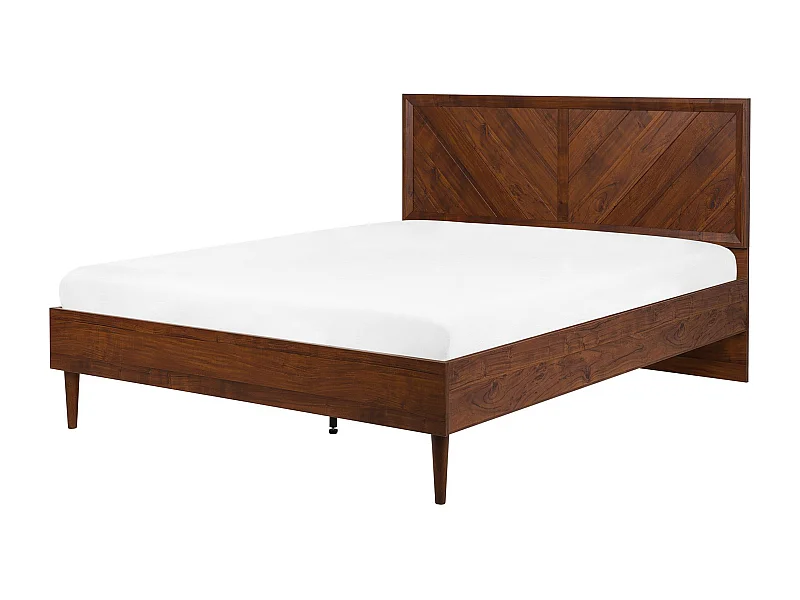 Doppelbett dunkler Holzfarbton Mialet