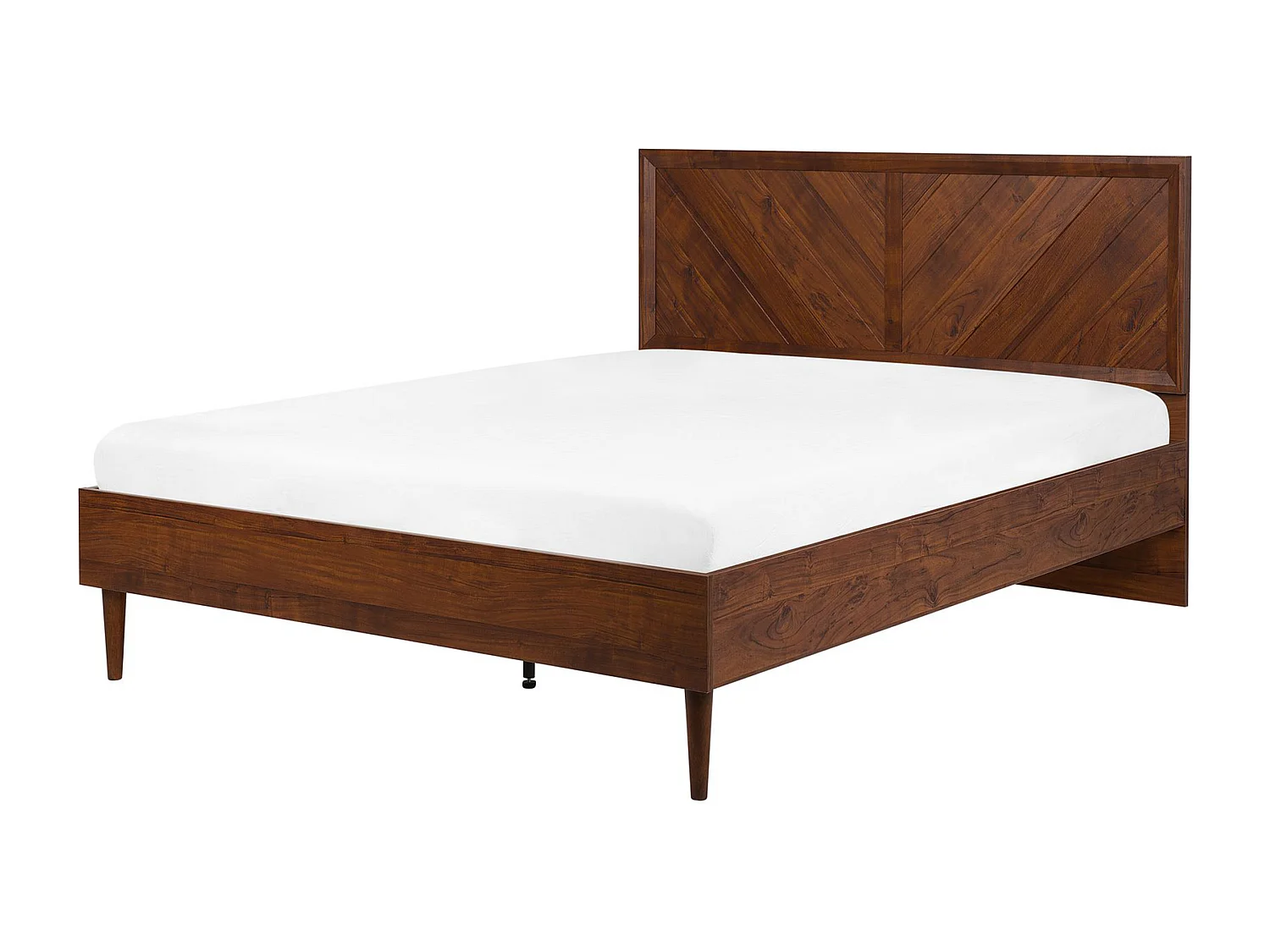 Doppelbett dunkler Holzfarbton Mialet