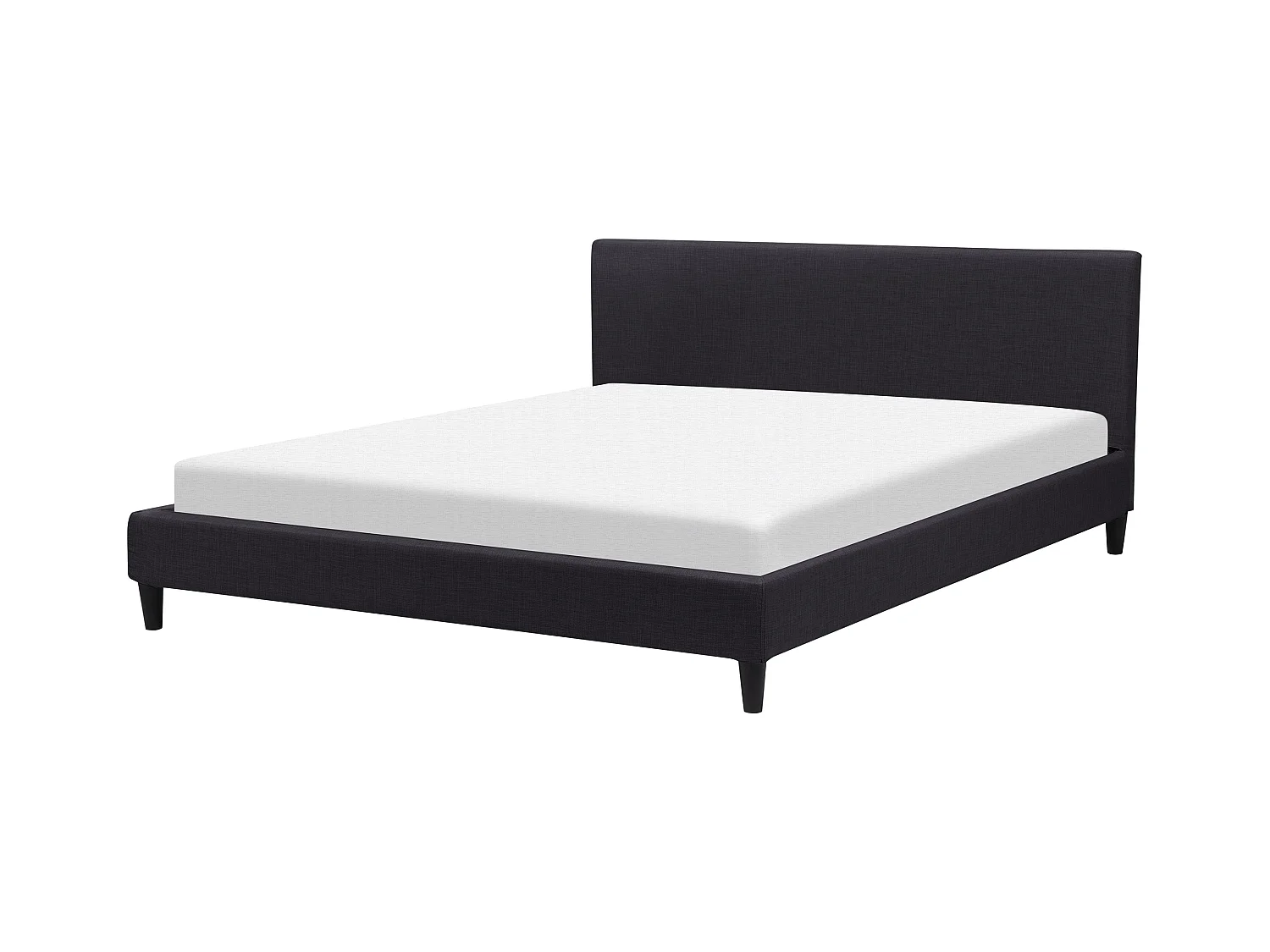 Lit avec sommier Tissu FITOU 180 x 200 cm Noir