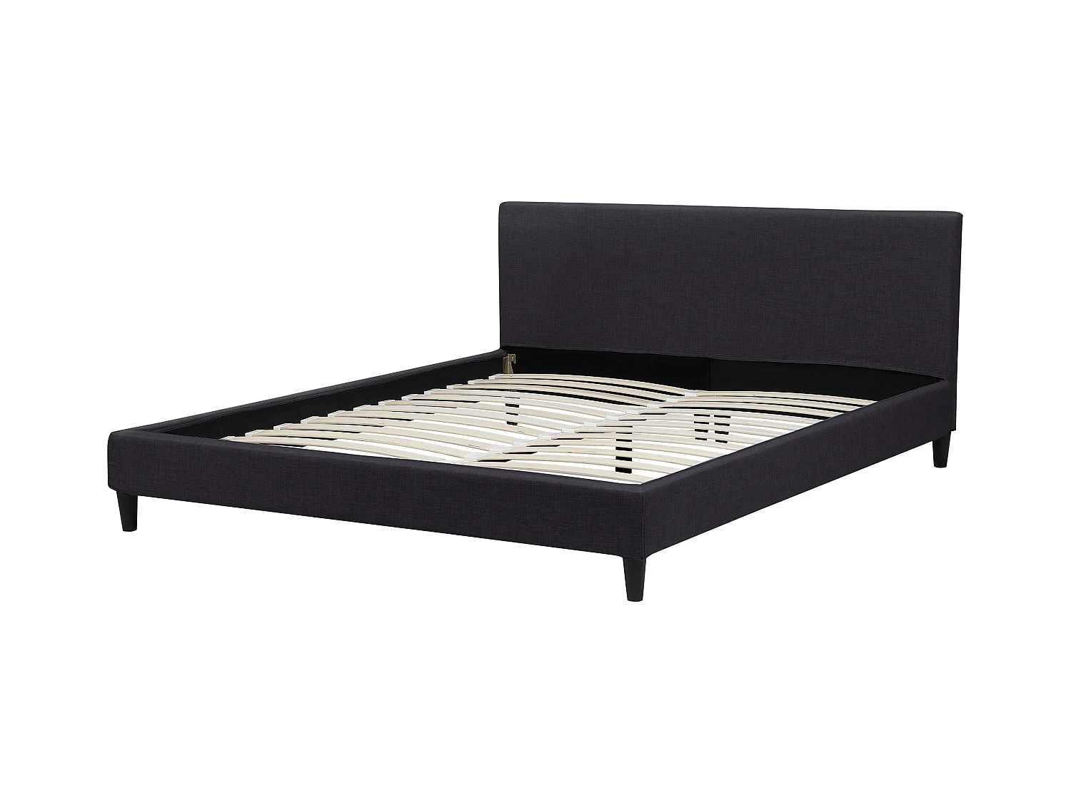 Lit avec sommier Tissu FITOU 180 x 200 cm Noir