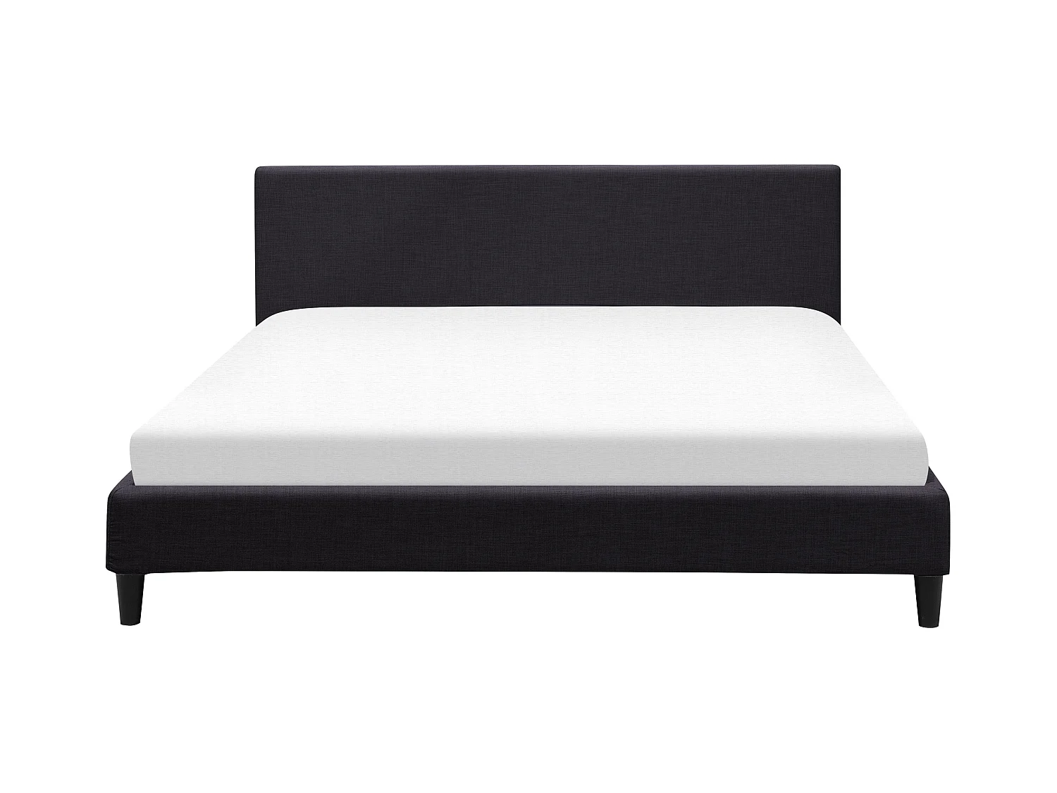 Lit avec sommier Tissu FITOU 180 x 200 cm Noir