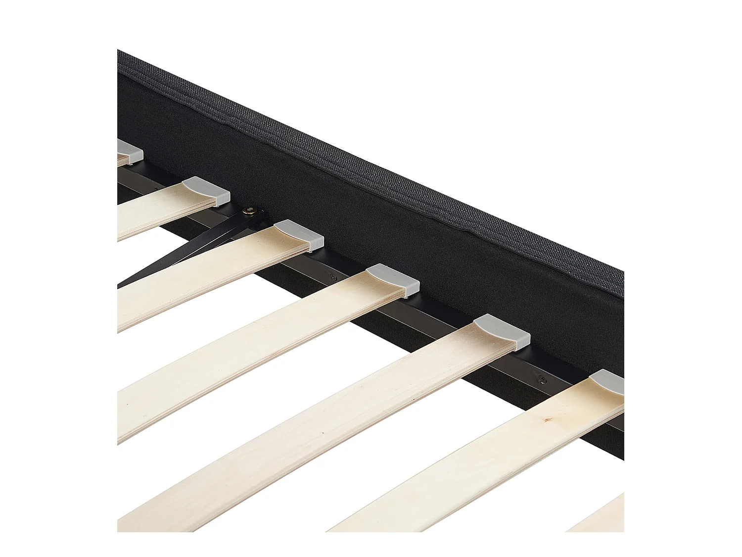 Lit avec sommier Tissu FITOU 180 x 200 cm Noir