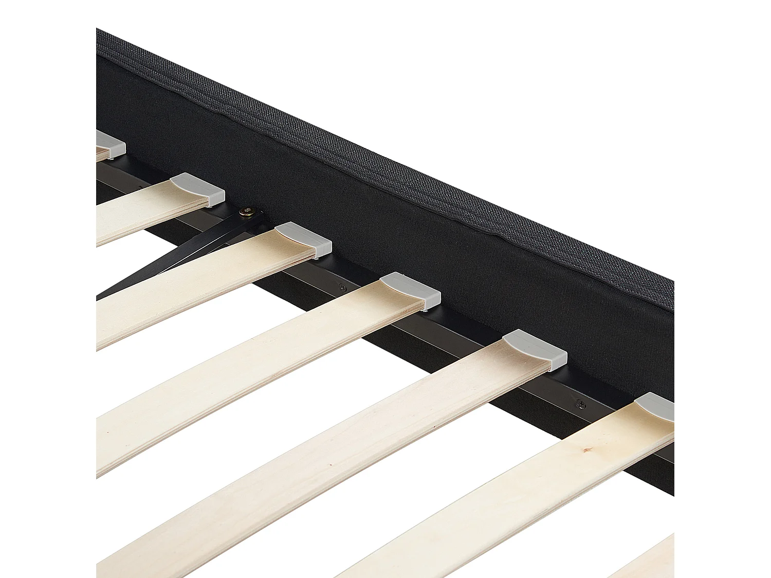 Lit avec sommier Tissu FITOU 180 x 200 cm Noir