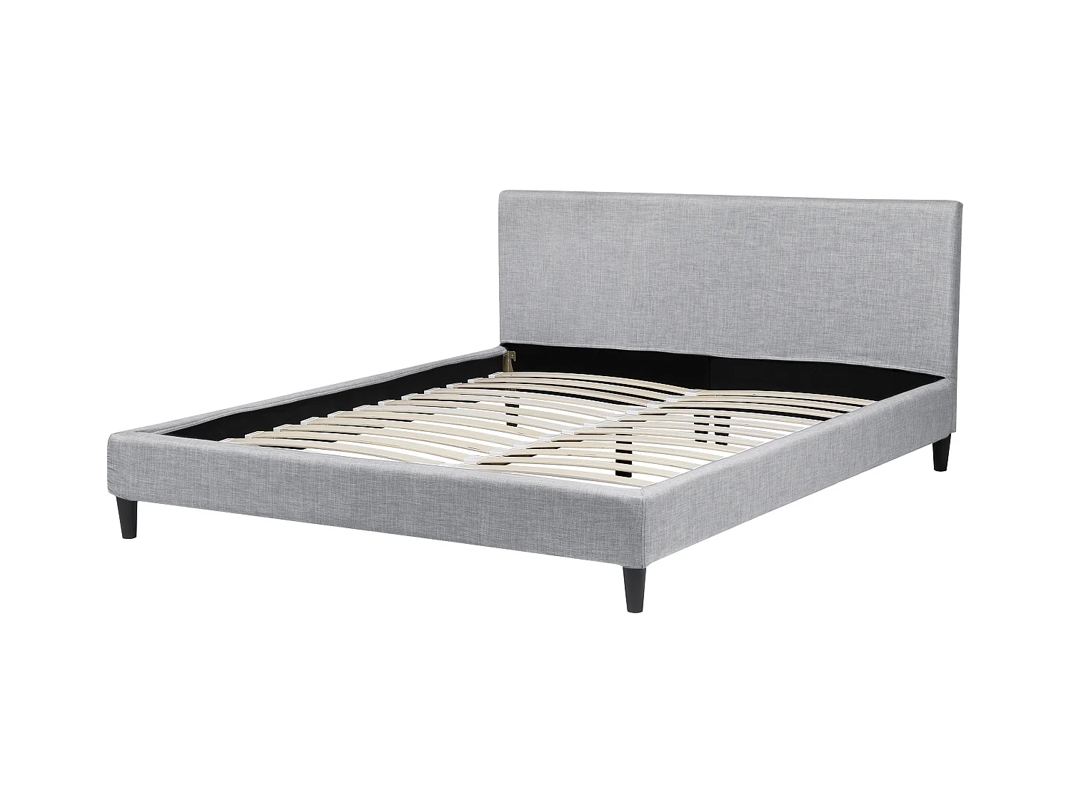 Lit avec sommier Tissu FITOU 160 x 200 cm Gris clair