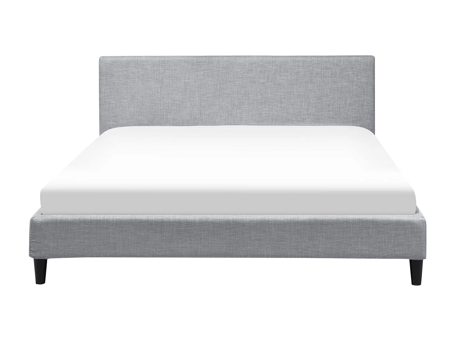 Lit avec sommier Tissu FITOU 160 x 200 cm Gris clair