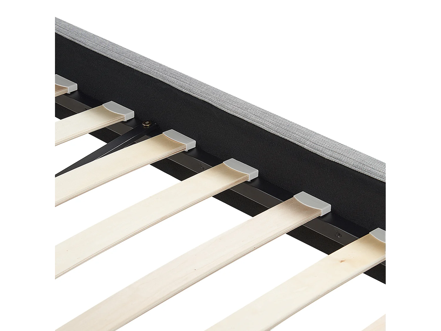 Lit avec sommier Tissu FITOU 160 x 200 cm Gris clair