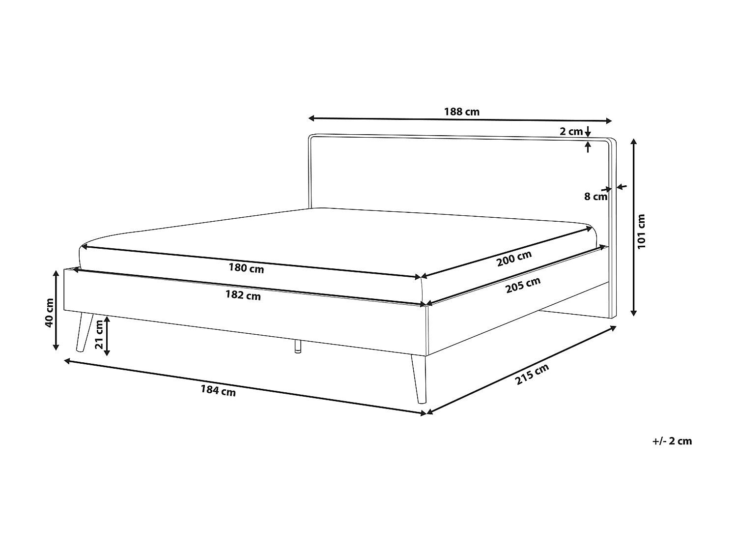 Bed SERRIS 180 x 200 cm Lichtbruin