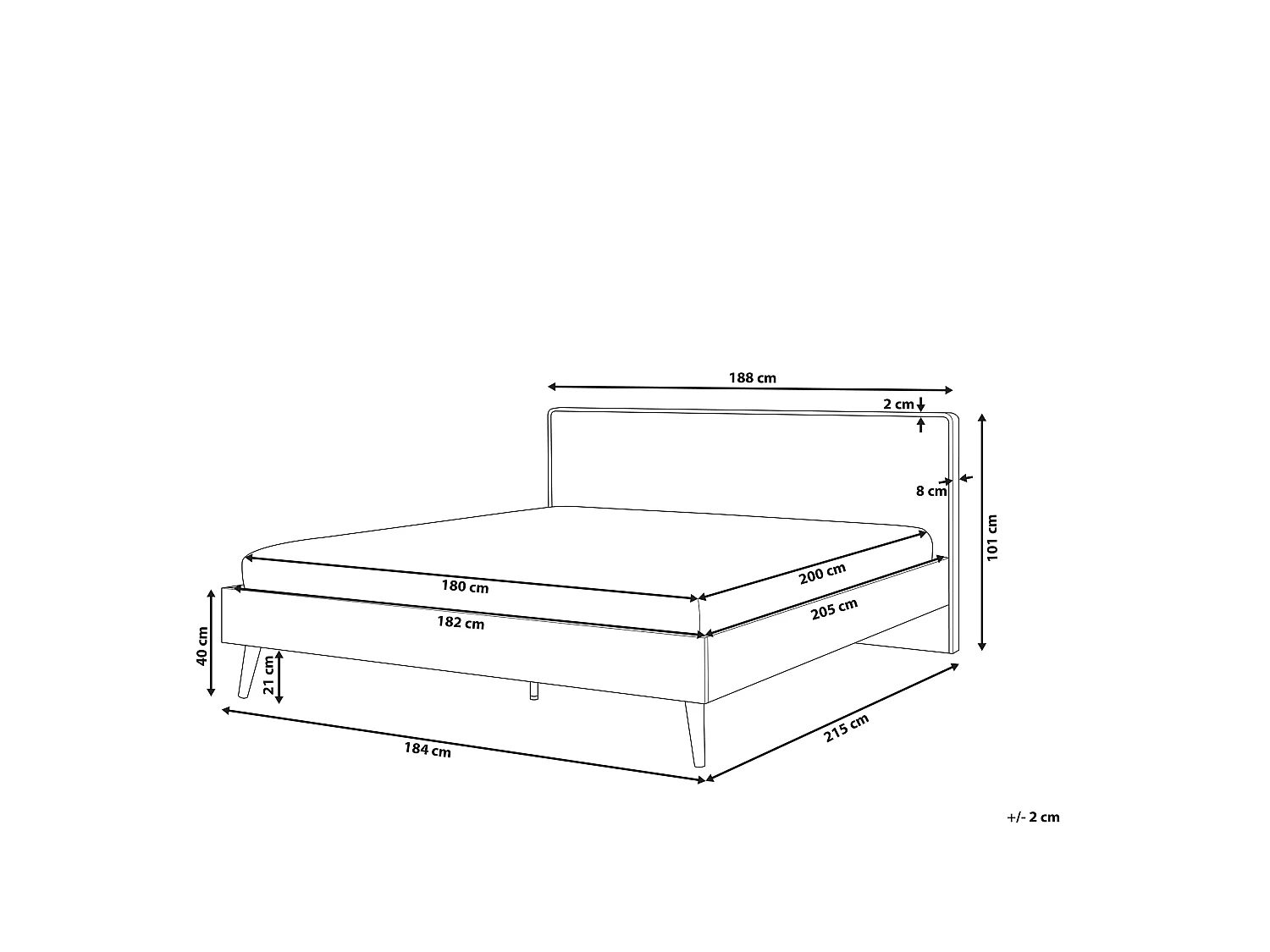 Lit avec sommier SERRIS 180 x 200 cm Marron clair