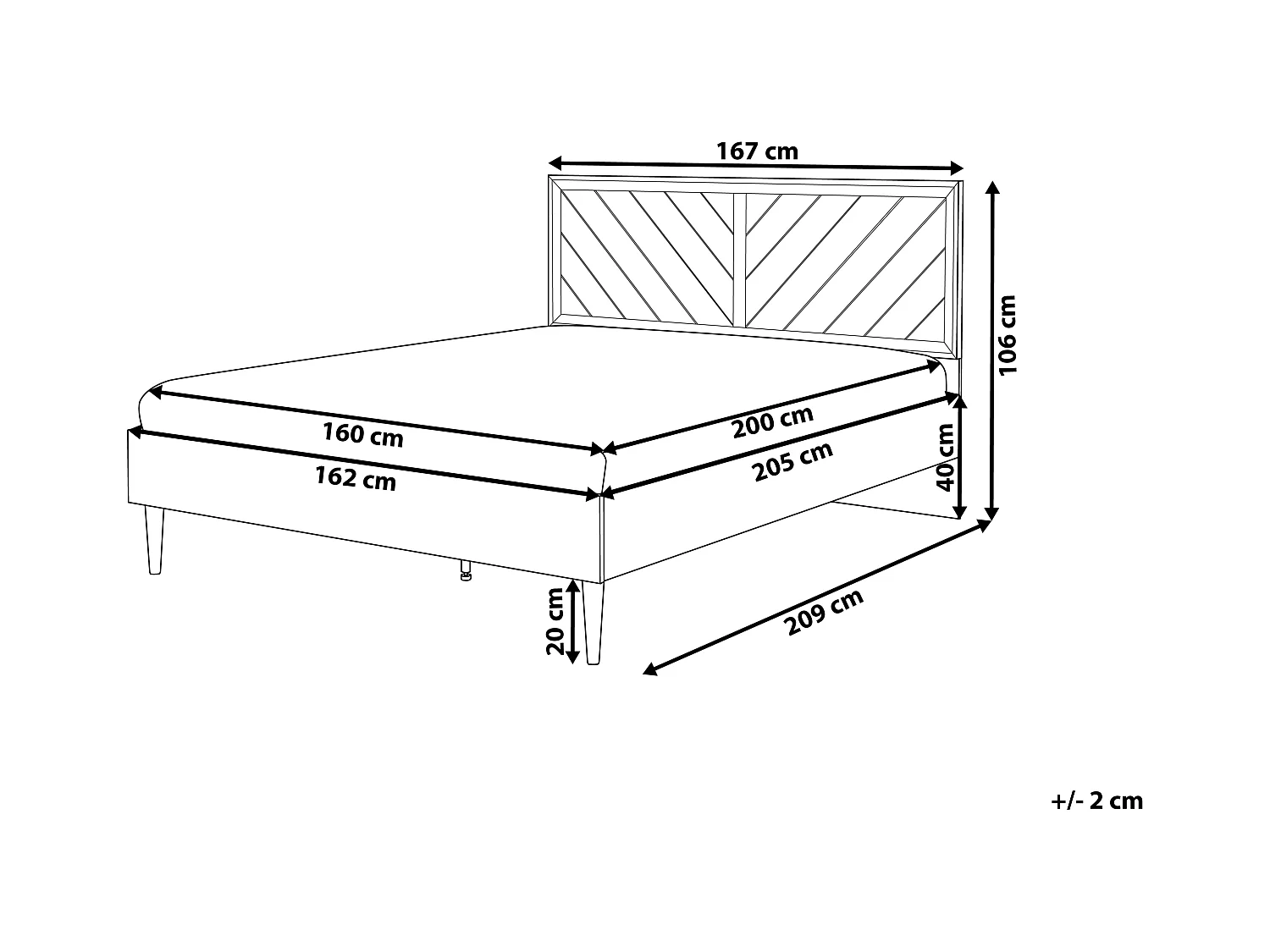 Bed MIALET 160 x 200 cm Donkerbruin