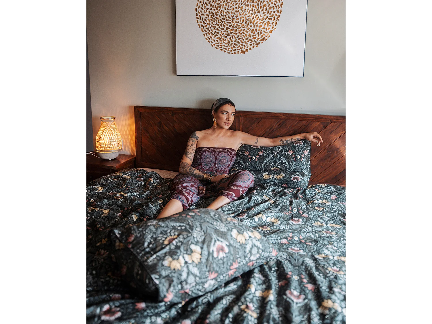 Lit avec sommier MIALET 160 x 200 cm Marron foncé