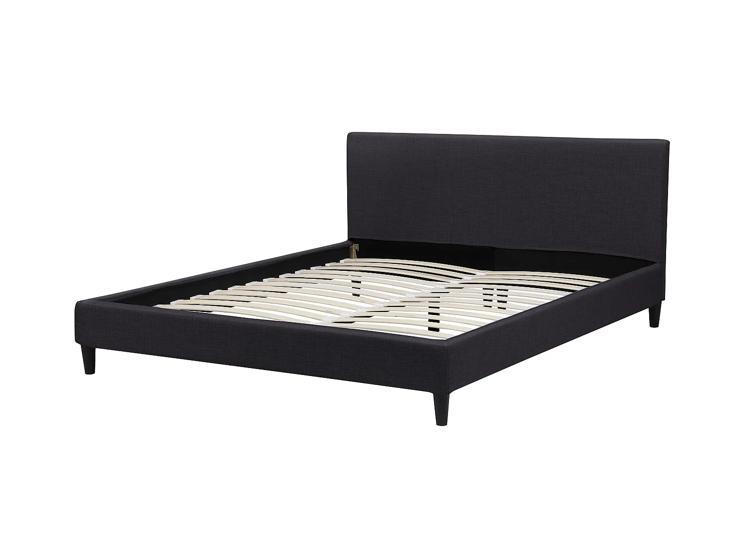 Lit avec sommier Tissu FITOU 160 x 200 cm Noir