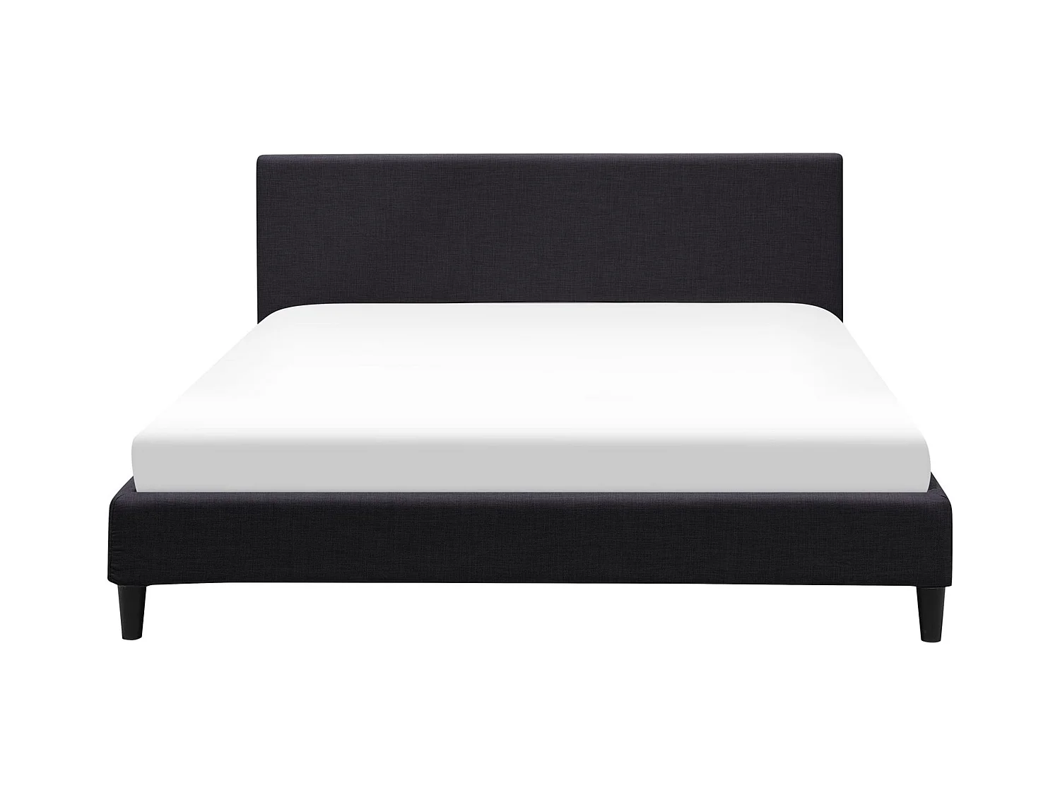 Lit avec sommier Tissu FITOU 160 x 200 cm Noir