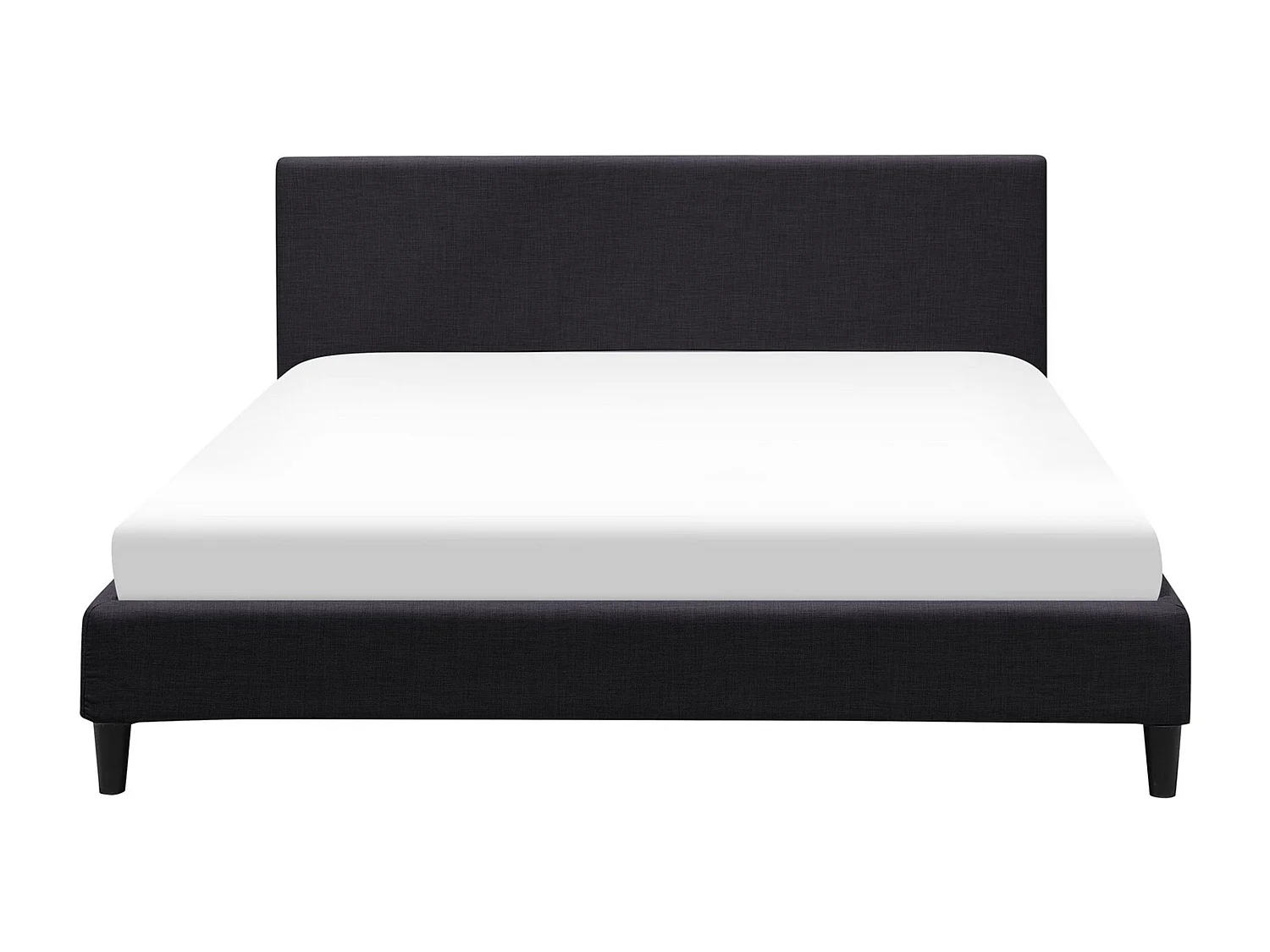 Lit avec sommier Tissu FITOU 160 x 200 cm Noir